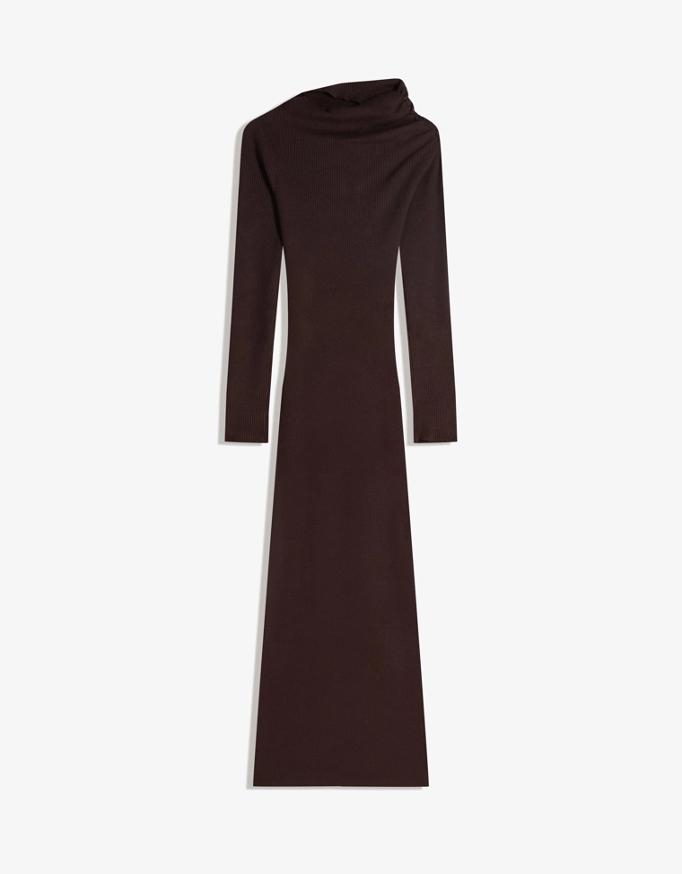 Платье миди асимметричного кроя с драпировкой