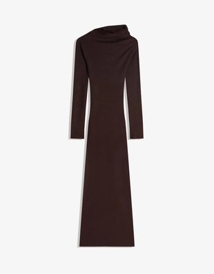 Платье миди асимметричного кроя с драпировкой- Заказать в России