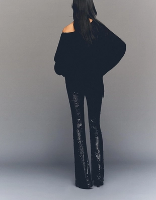 Расклешенные брюки с пайетками- Заказать в России