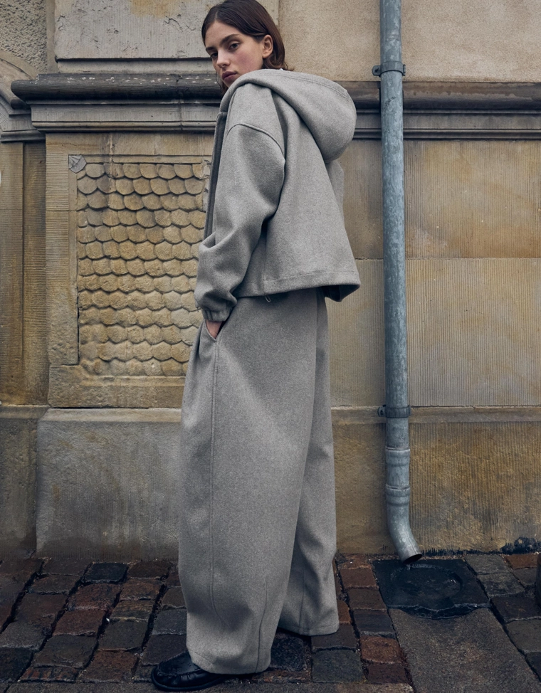 Брюки Barrel из шерстяной ткани