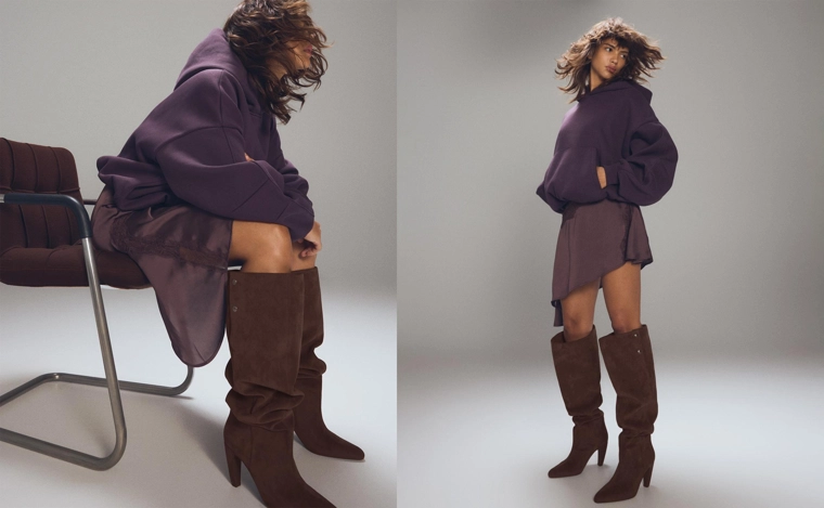 Wide shaft heeled boots