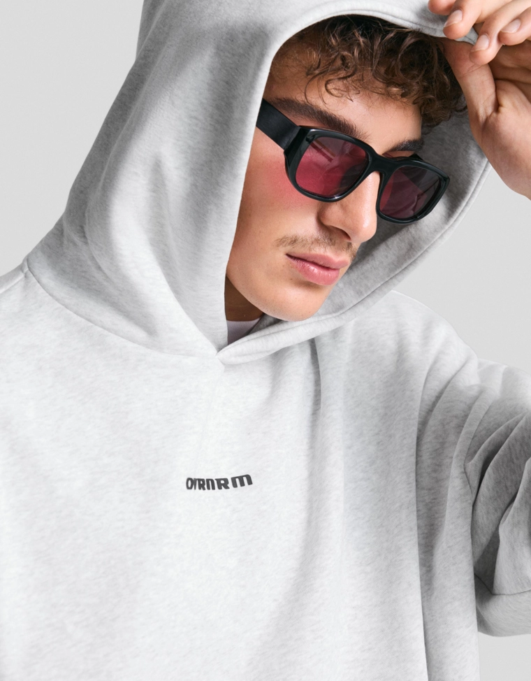 Худи геометрического кроя с принтом