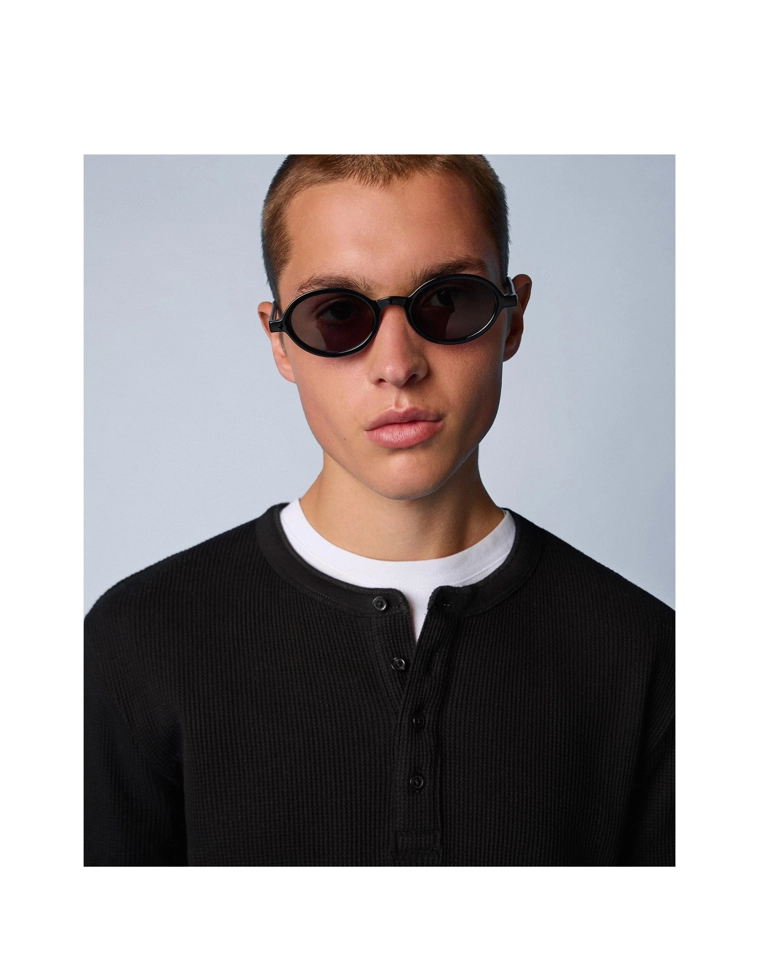 Футболка хенли облегающего кроя с длинными рукавами