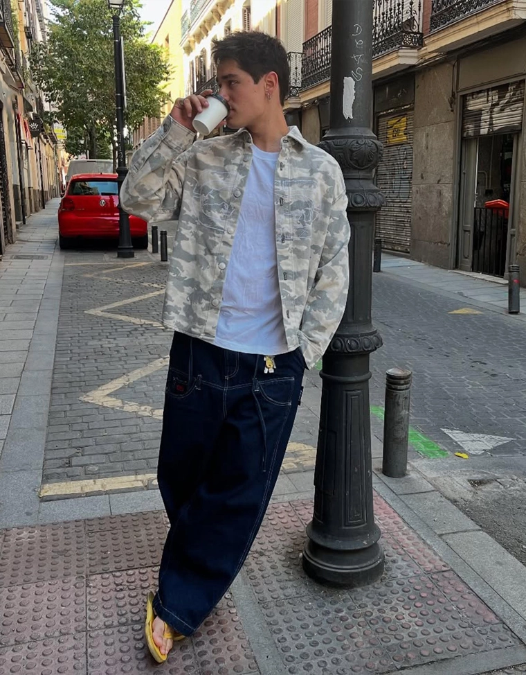 Ecko unltd рубашка из денима с принтом в стиле оверсайз