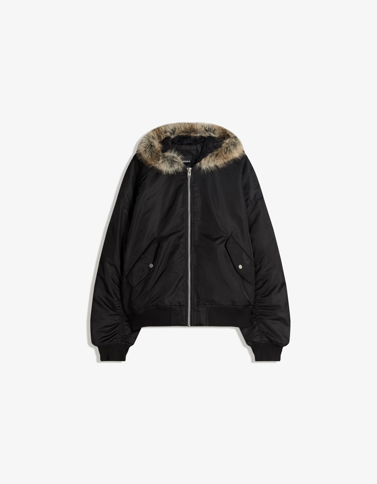 Техническая куртка с воротником из искусственного меха