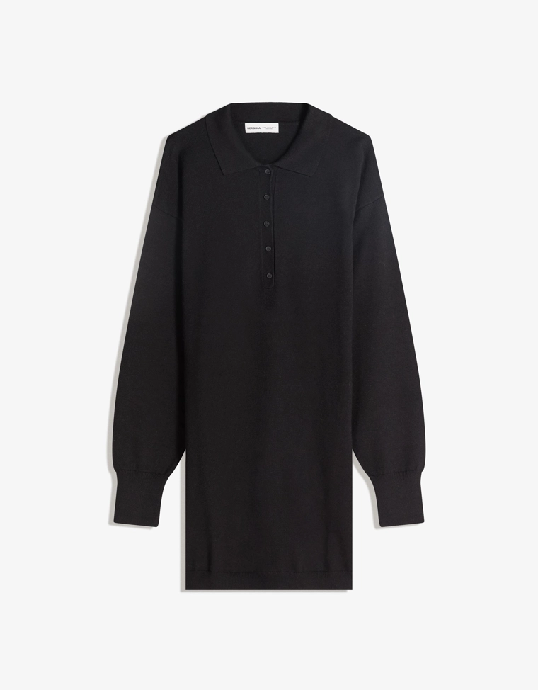 Мини-платье с воротником-поло