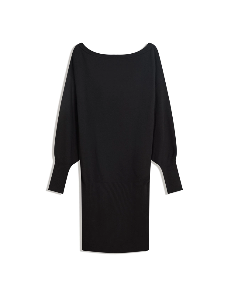 Мини-платье асимметричного кроя с низом в рубчик