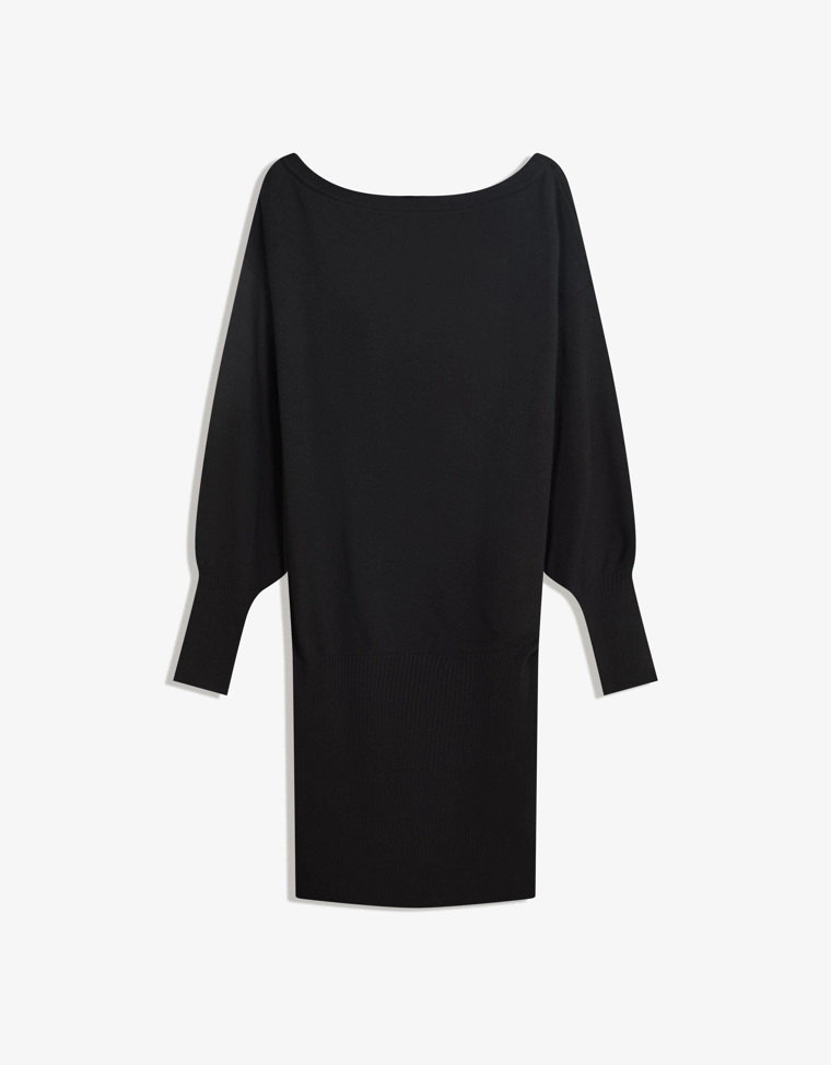 Мини-платье асимметричного кроя с низом в рубчик