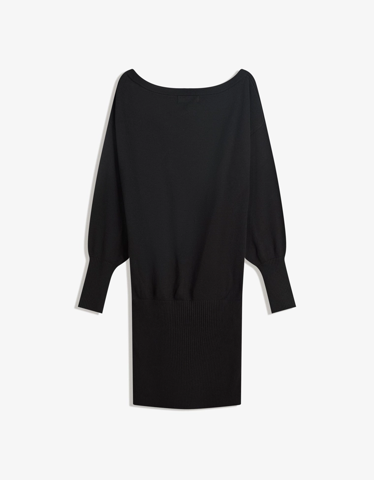 Мини-платье асимметричного кроя с низом в рубчик