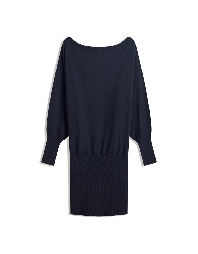 Мини-платье асимметричного кроя с низом в рубчик