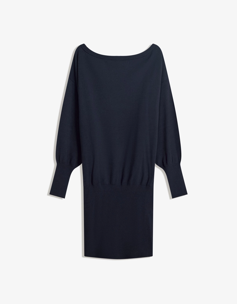 Мини-платье асимметричного кроя с низом в рубчик