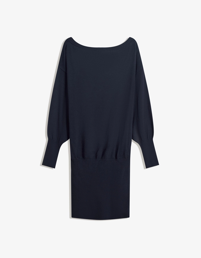 Мини-платье асимметричного кроя с низом в рубчик