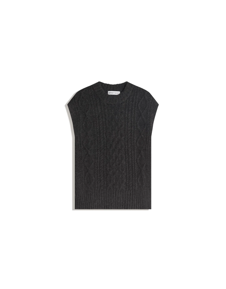 Трикотажный жилет оверсайз с узором “косы”