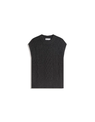 Трикотажный жилет оверсайз с узором “косы”- Заказать в России