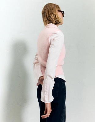 Жилет с воротником поло из искусственного меха- Заказать в России