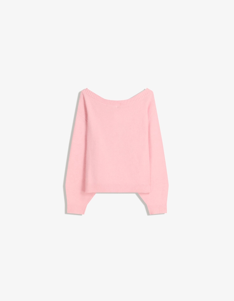 Свитер в рубчик с вырезом «бандо»