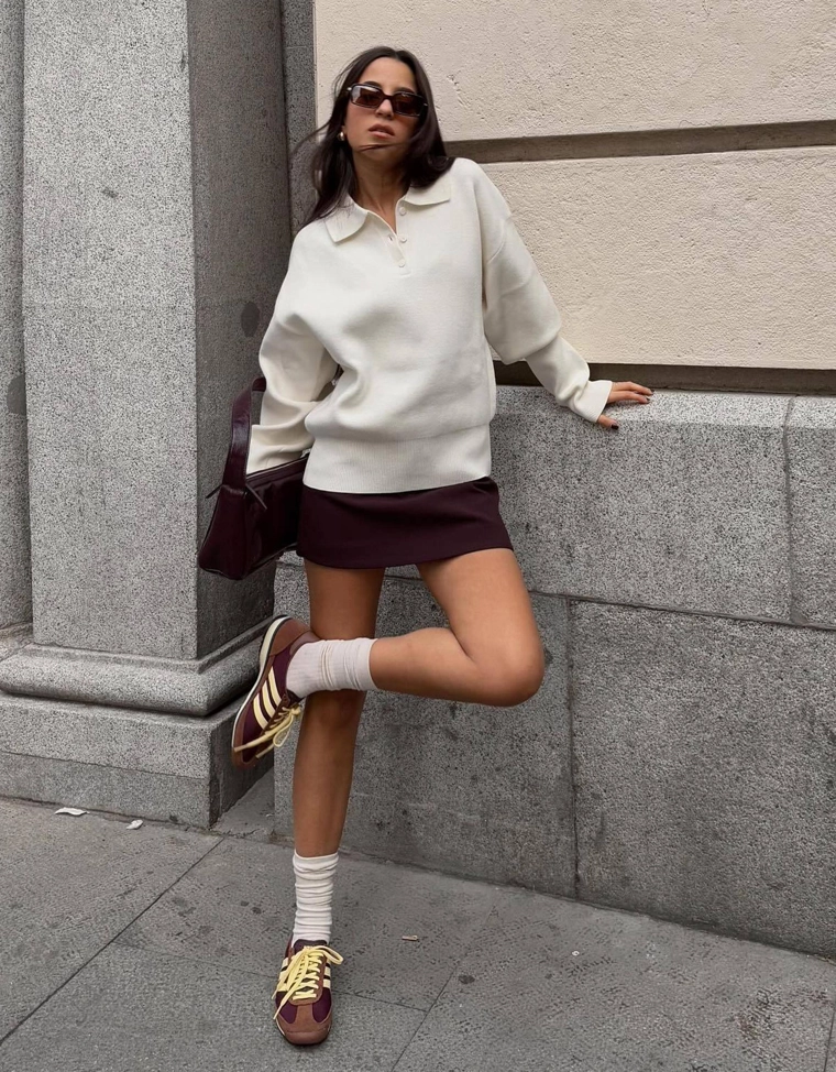 Свитер с воротником поло