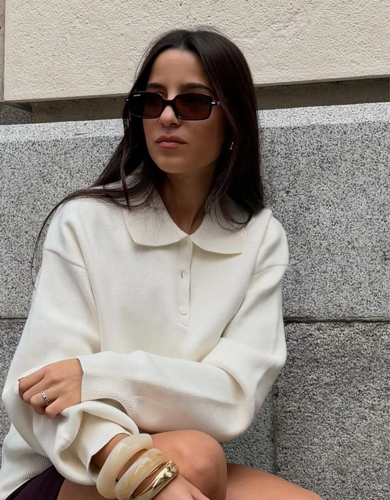 Свитер с воротником поло