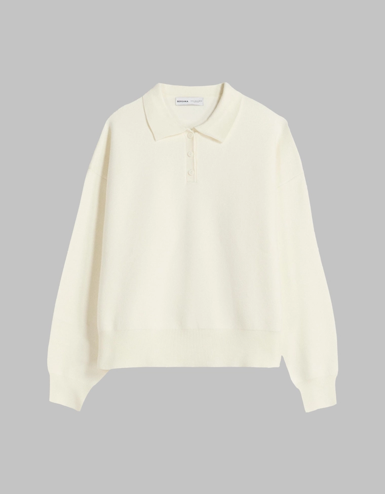 Свитер с воротником поло
