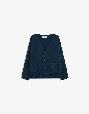 Кардиган на пуговицах с V-образным вырезом- Заказать в России
