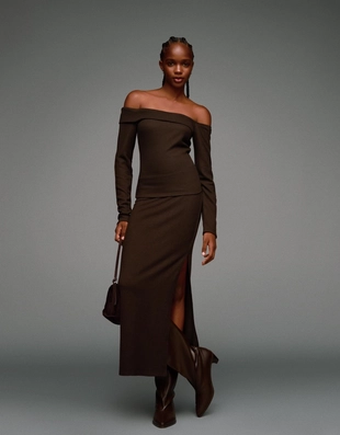 Мягкий асимметричный трикотажный джемпер- Заказать в России