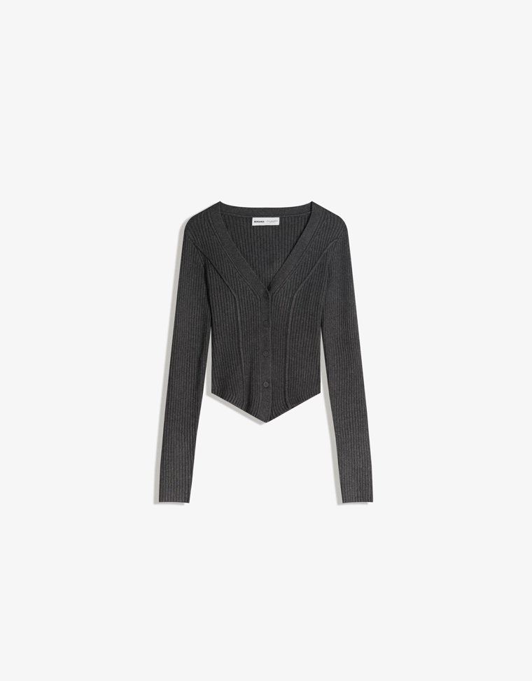 Кардиган в рубчик