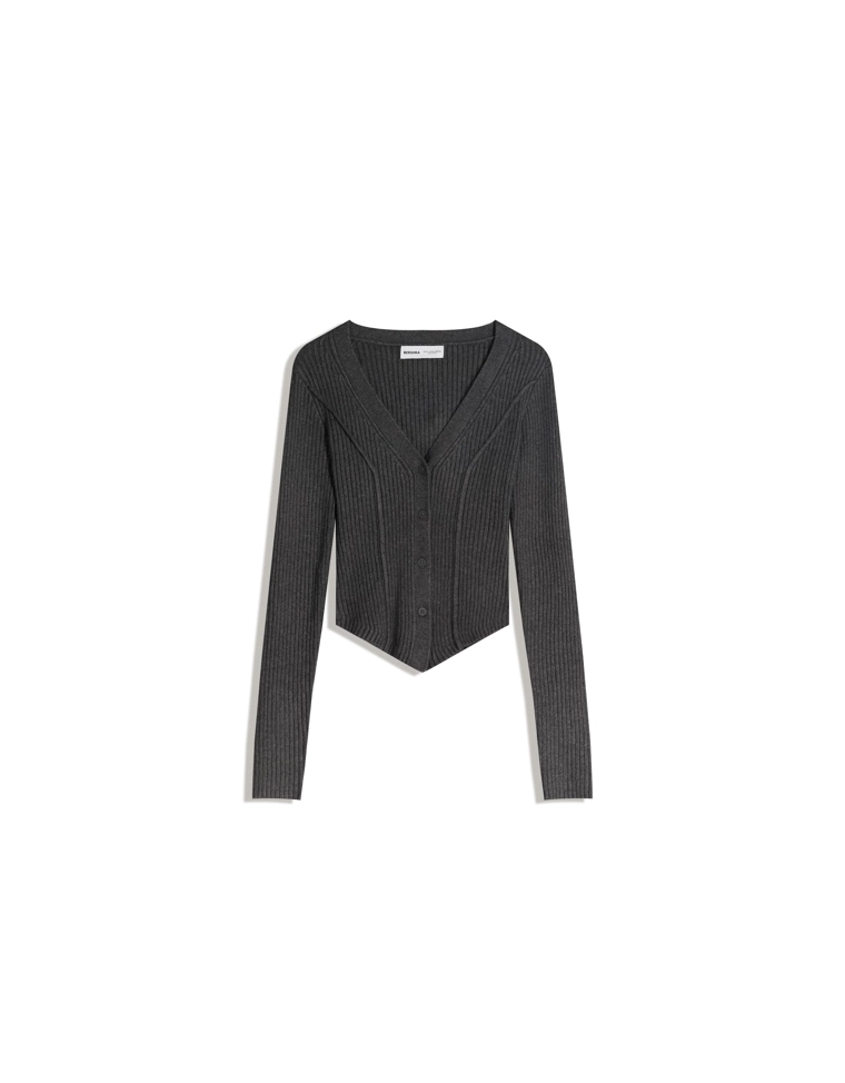 Кардиган в рубчик