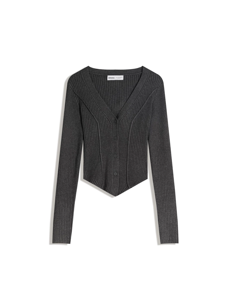 Кардиган в рубчик