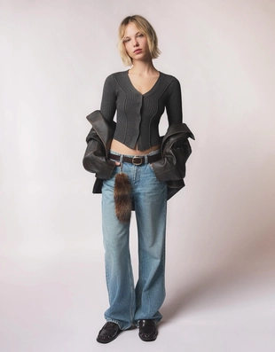 Кардиган в рубчик- Заказать в России