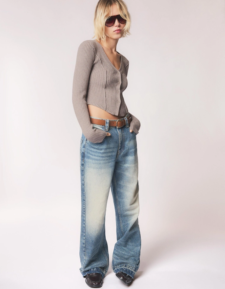 Кардиган в рубчик