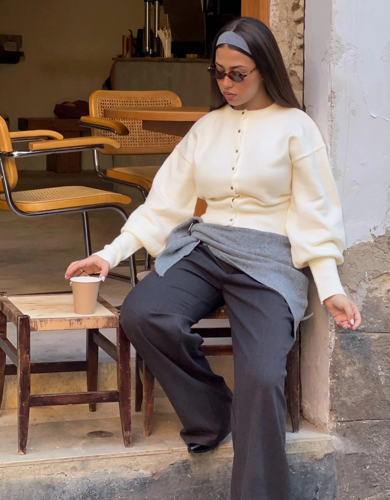 Приталенный кардиган в рубчик