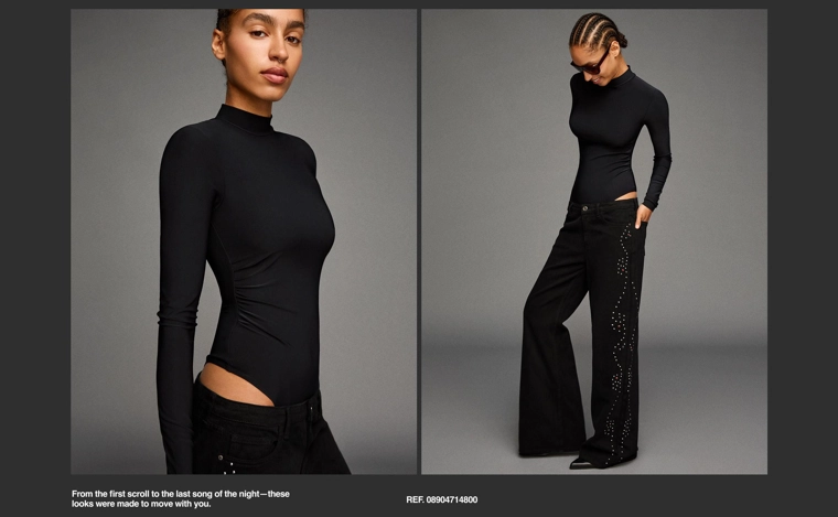 Боди с длинными рукавами и воротником-стойкой