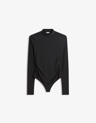 Боди с длинными рукавами и воротником-стойкой- Заказать в России