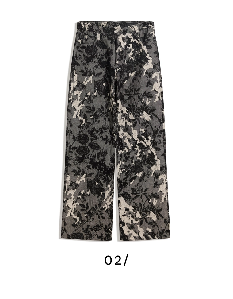 Жаккардовые джинсы свободного кроя с принтом