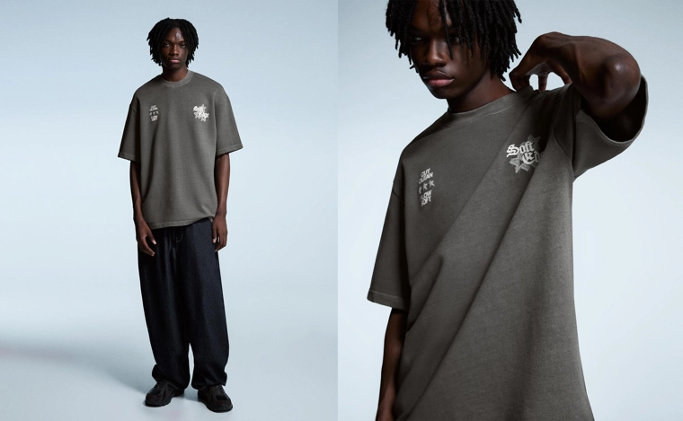 Футболка из мягкой ткани с короткими рукавами и принтом