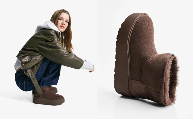 Ботинки на платформе с подкладкой из искусственного меха