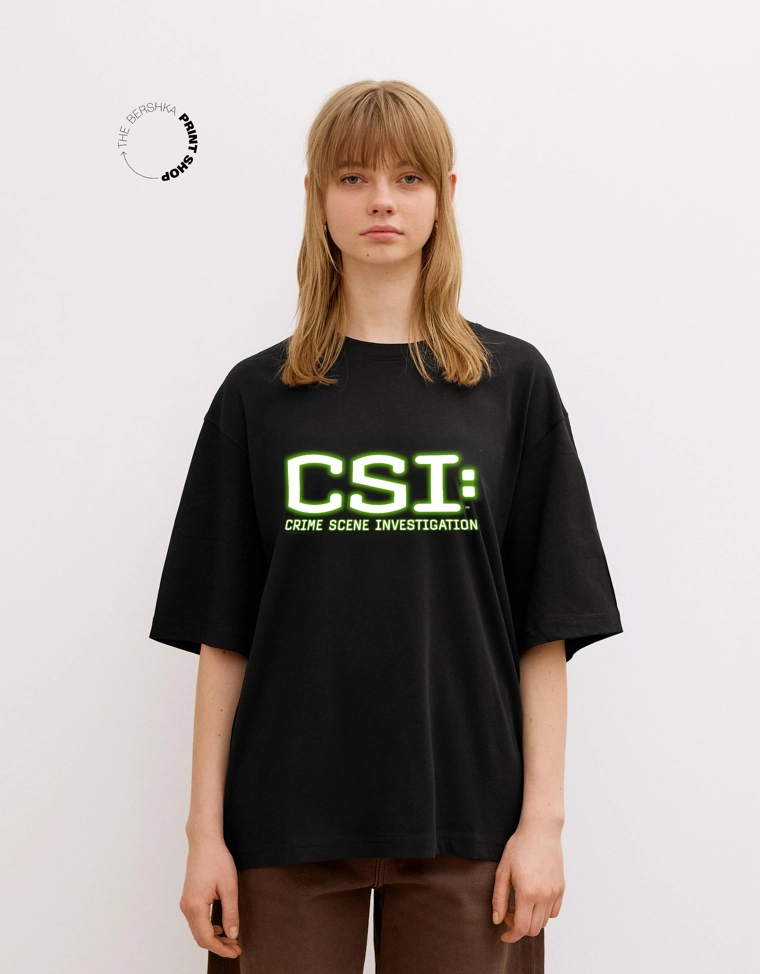 Футболка bershka csi с коротким рукавом