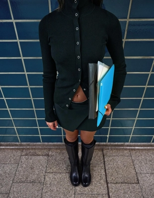 Мини-юбка с перекрестной талией- Заказать в России