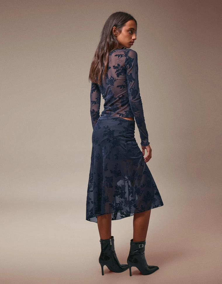 Юбка-миди с принтом