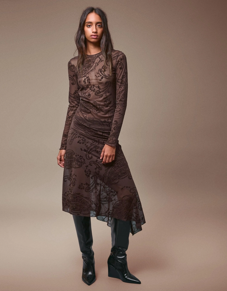 Юбка-миди с принтом