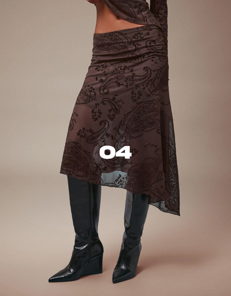 Юбка-миди с принтом