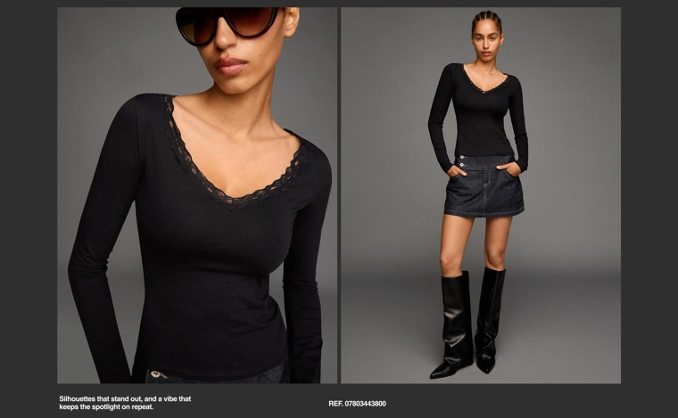 Лонгслив с кружевной отделкой