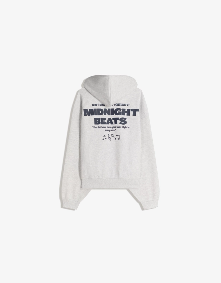 Худи оверсайз с капюшоном и принтом