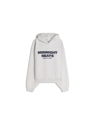 Grey|7093/071 - Bershka Худи оверсайз с капюшоном и принтом