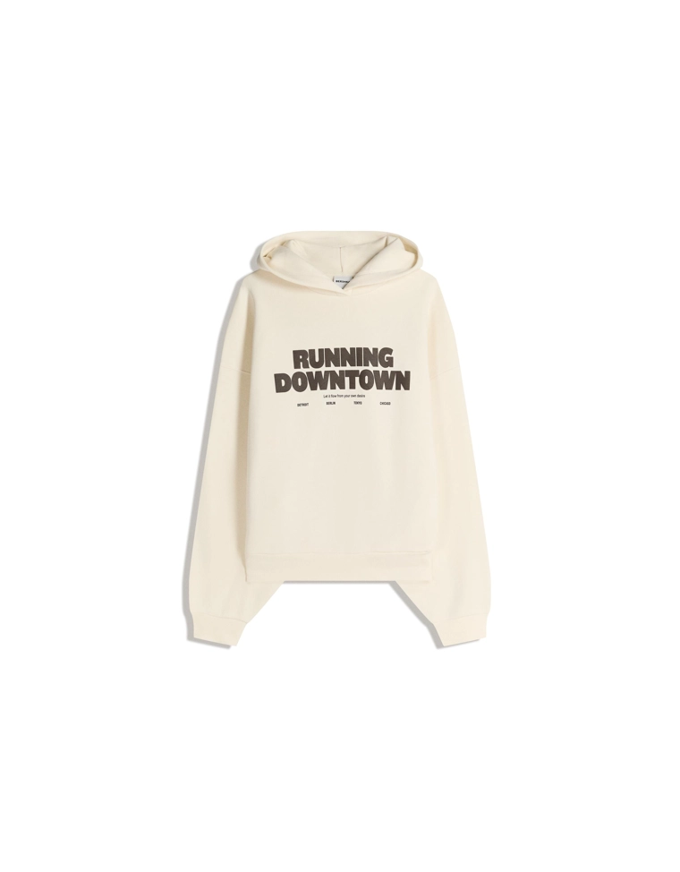 Худи оверсайз с капюшоном и принтом