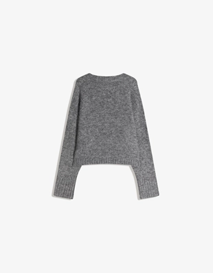 Свитер свободного кроя с V-образным вырезом- Заказать в России