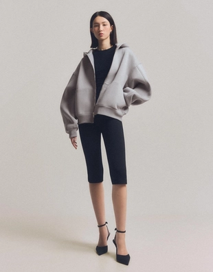 Худи оверсайз на молнии с капюшоном- Заказать в России