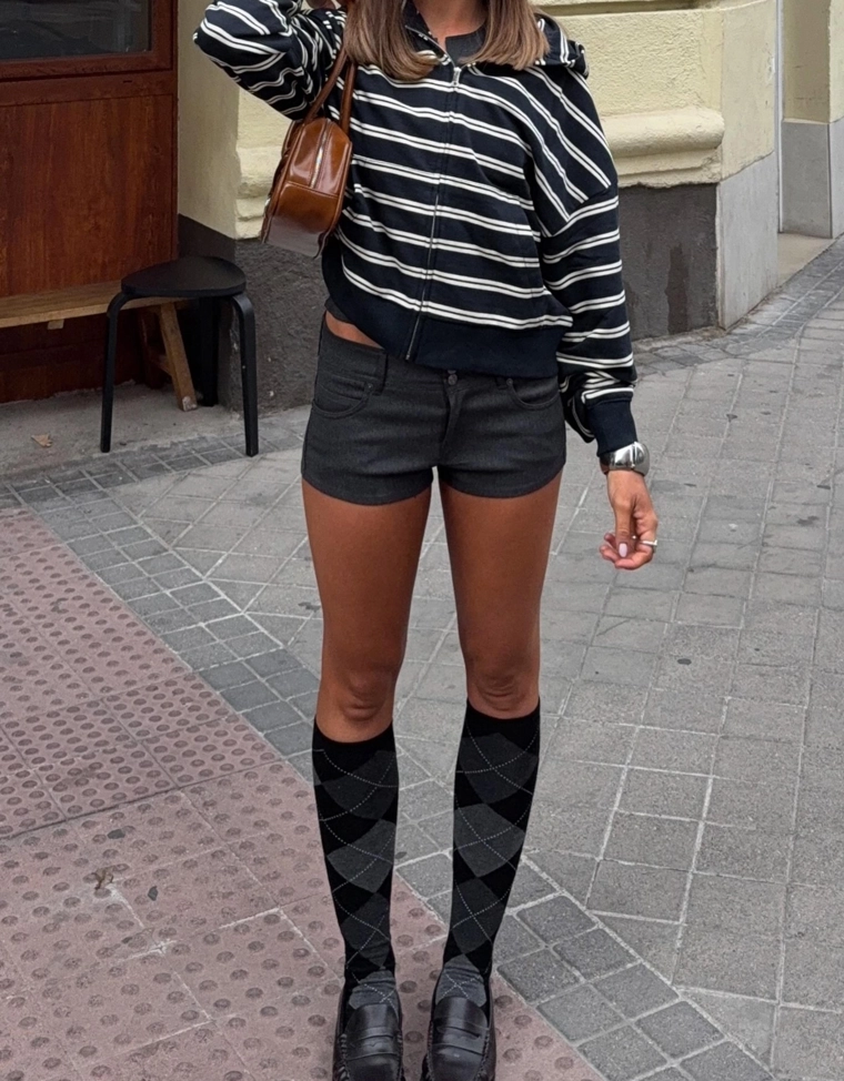 Худи с застежкой-молнией в полоску