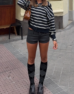 Худи с застежкой-молнией в полоску- Заказать в России