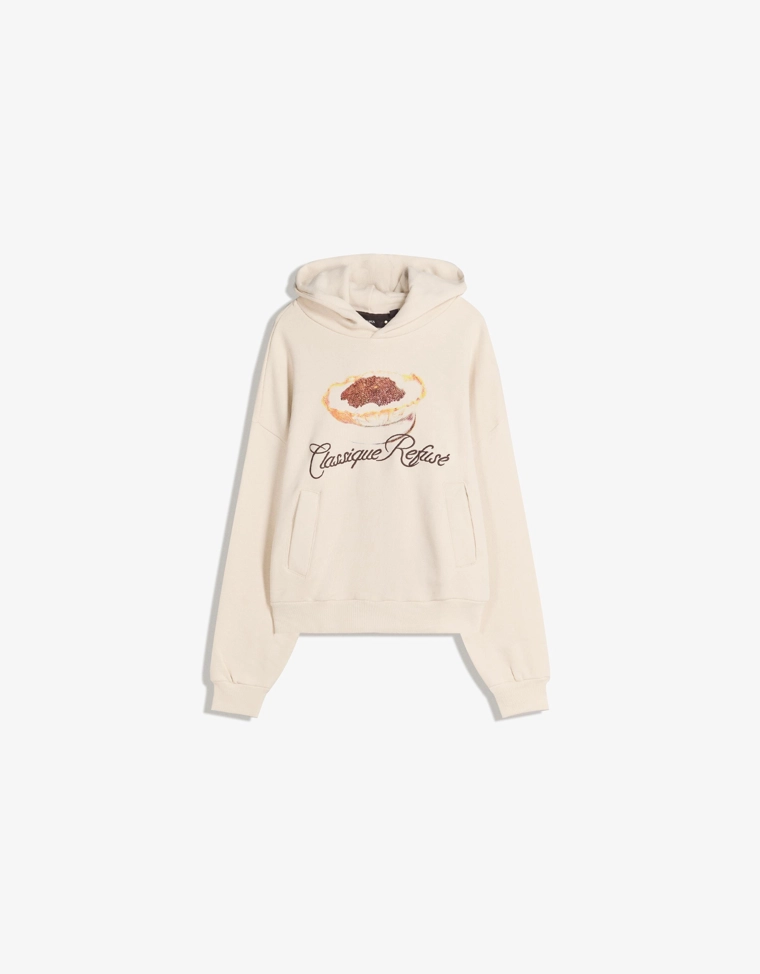 Худи с капюшоном, принтом и вышивкой